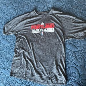 Adidas Portland Trail Blazers on court warm up shirt. No cracks in the logo.